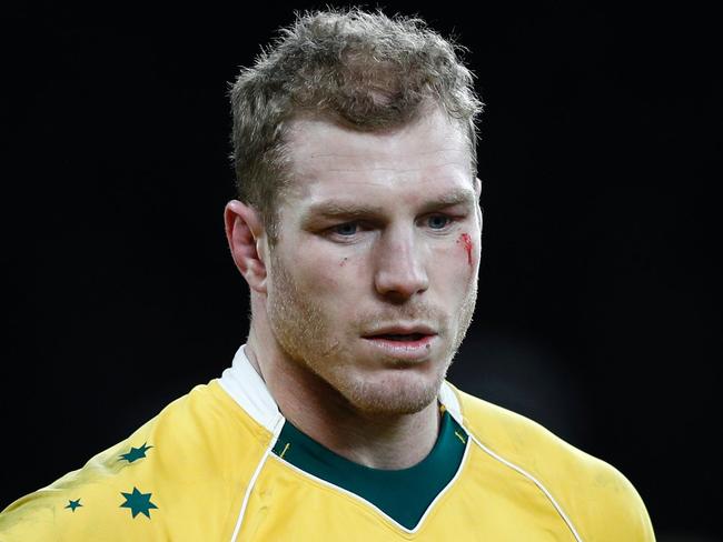 Australia's flanker David Pocock reacts to their defeat in the international rugby union test match between England and Australia at Twickenham stadium in south-west London on December 3, 2016. England won the game 37-21. / AFP PHOTO / Adrian DENNIS