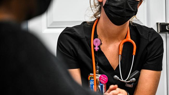 A woman in Jacksonville, Florida has her vitals checked before receiving an abortion. Picture: Chandan Khanna/AFP