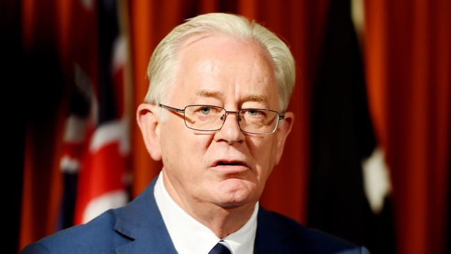 Trade Minister Andrew Robb with NT Minister for Business Peter Styles during press conference in Parliament House to discuss future investment in the Northern Territory.