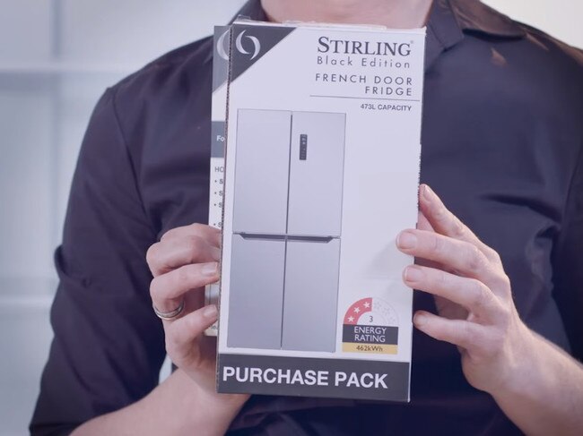 All you need to secure the french door fridge is a purchase pack. Picture: Facebook/Aldi