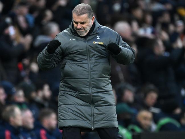 Ange Postecoglou’s Tottenham beat Manchester United 1-0. Picture: Justin Setterfield/Getty Images