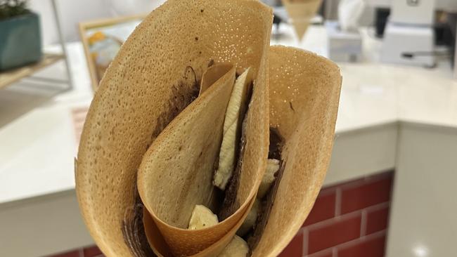 A banana, Nutella and Milo crepe from Thai Tasty in Sunnybank.