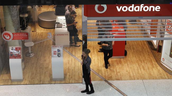 The scene of a shooting at Robina Town Shopping Centre, were two people were injured — Vodafone store