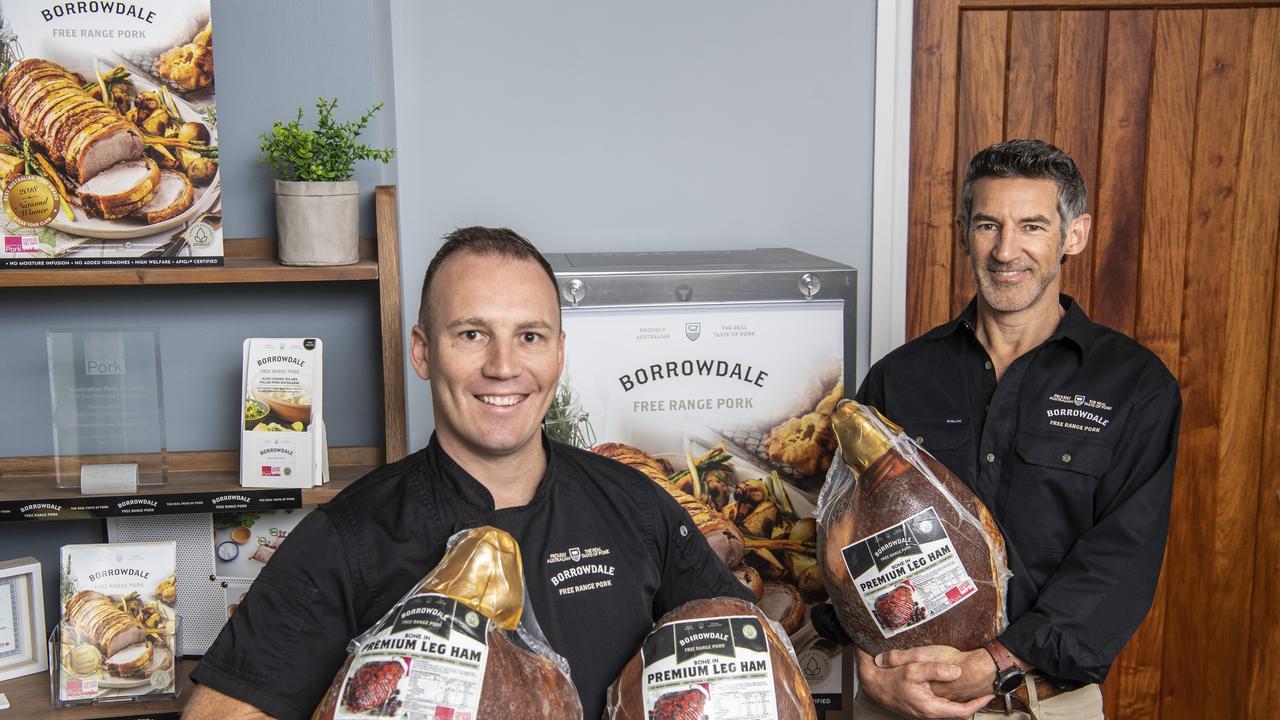 Ryan McBurney and Paul da Silva with Borrowdale Christmas hams.