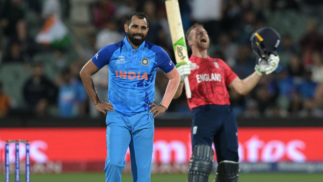 Jos Buttler enjoys England's semi-final win over India.