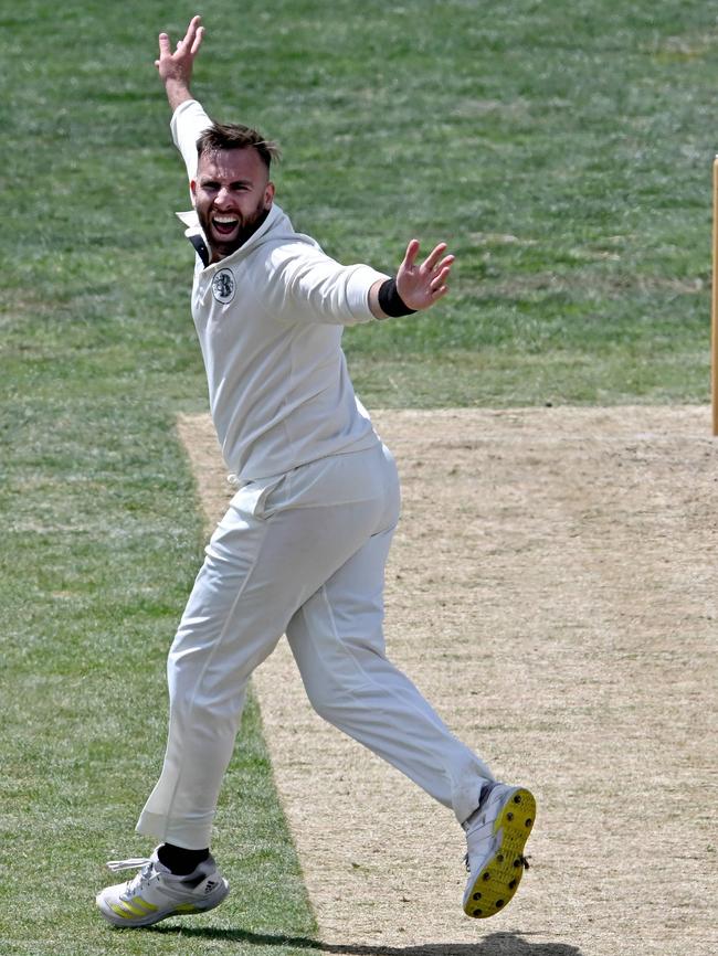 Matthew Doric appeals for a wicket for Brunswick. Picture: Andy Brownbill