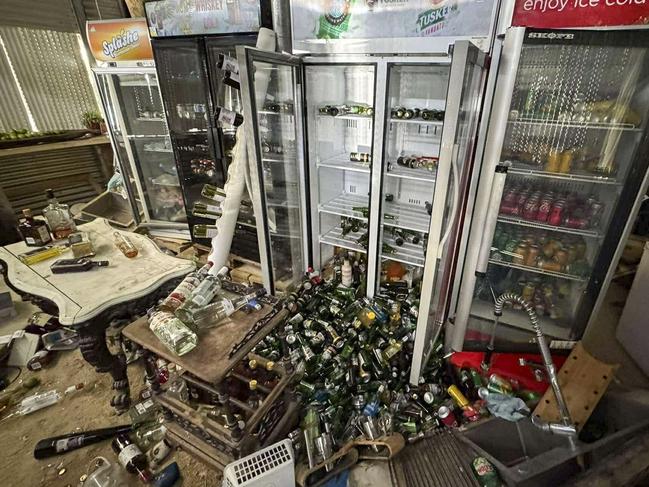 The inside of a building damaged in Port Vila, Vanuatu. Picture: AP