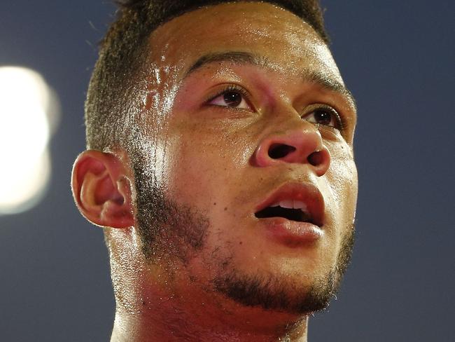 SAN JOSE, CA - JULY 21: Memphis Depay #9 of Manchester United gestures after scoring a goal during the first half of his International Champions Cup match against San Jose Earthquakes on July 21, 2015 at Avaya Stadium in San Jose, California. Stephen Lam/Getty Images/AFP == FOR NEWSPAPERS, INTERNET, TELCOS & TELEVISION USE ONLY ==