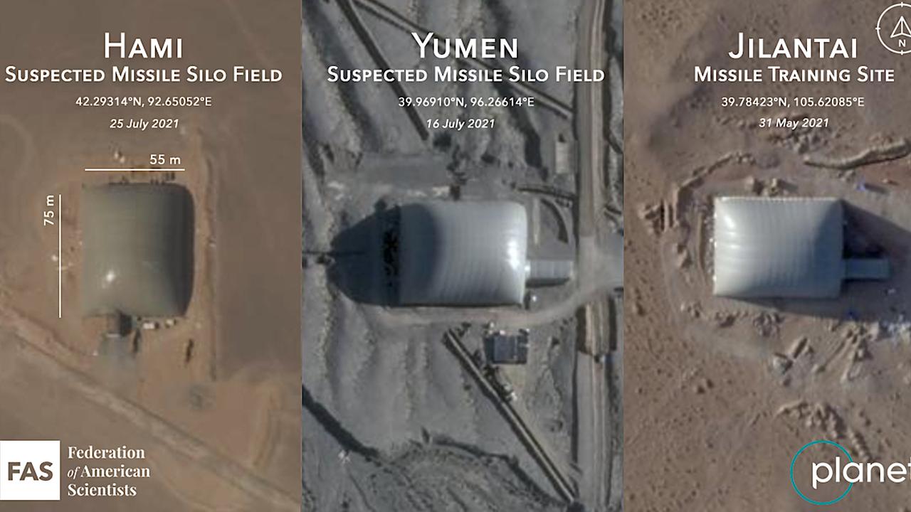 Identical shelter domes seen at Hami, Yumen, and Jilantai. Picture: Planet