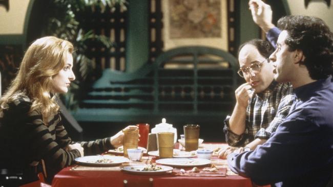 The Lip Reader episode: Marlee Matlin as Laura, Jason Alexander as George Costanza and Jerry Seinfeld as himself.