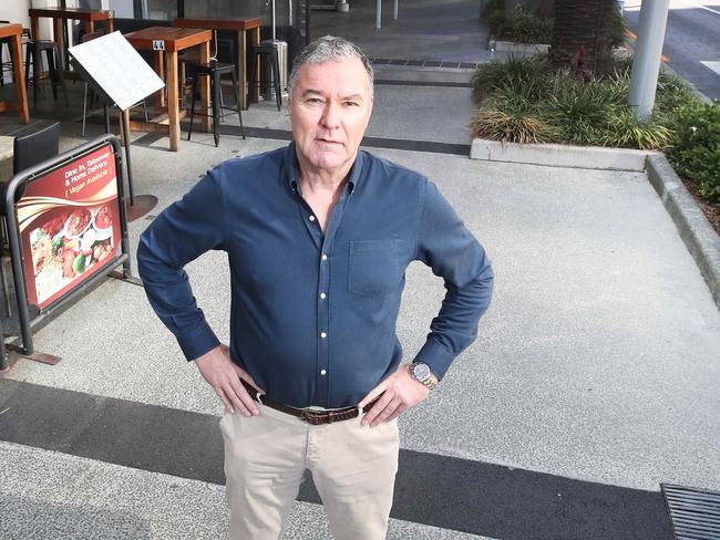 John-Paul Langbroek at the scene of the brawl. Picture: Glenn Hampson