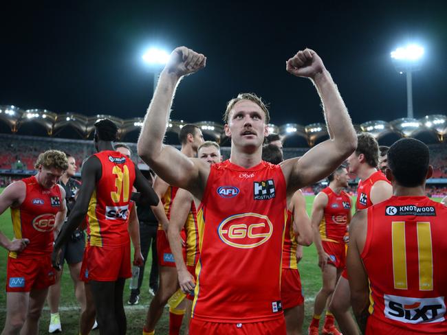 Jack Lukosius enjoyus one of Gold Coast’s greatest wins. Picture: Matt Roberts/AFL Photos/via Getty Images