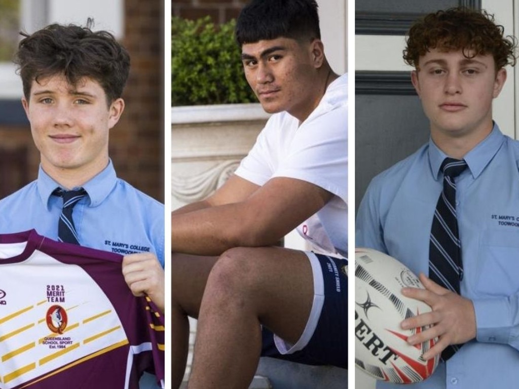 Tom Fry, De La Salle Va'a and Demetrius Christodoulou of St Mary's College. Photo: The Chronicle