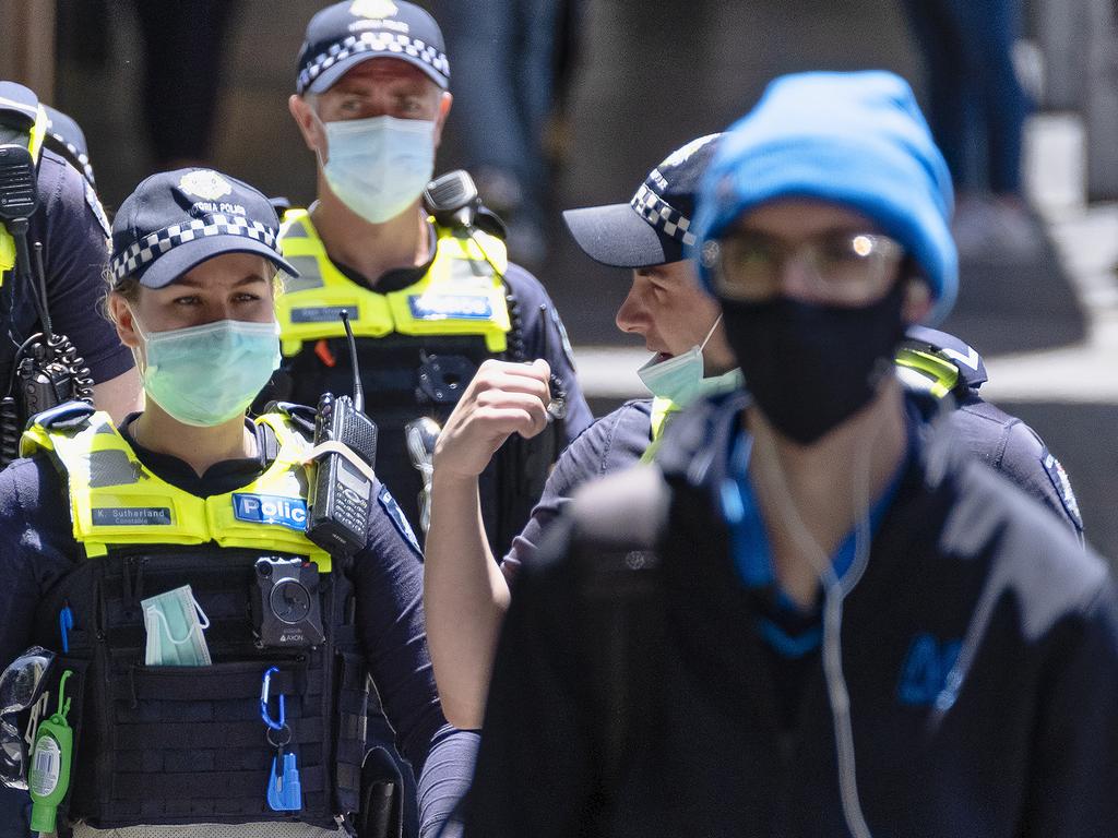 Government officials can only make certain decisions such as lockdown, limits on movement and mandatory mask-wearing rules under a state of emergency. Picture: Luis Ascui / NCA NewsWire