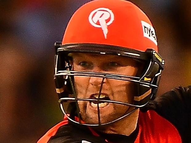 PERTH, AUSTRALIA - JANUARY 08: Cameron White of the Melbourne Renegades plays an aggressive shot during the Big Bash League match between the Perth Scorchers and the Melbourne Renegades at WACA on January 8, 2018 in Perth, Australia.  (Photo by Daniel Carson/Getty Images)