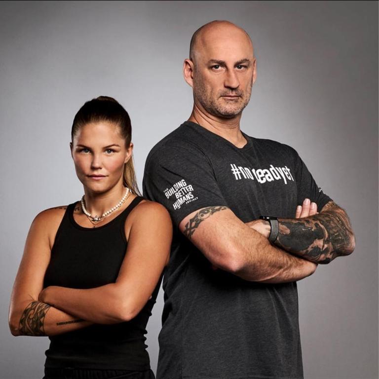 Coach Glenn Azar and one of the world's best female boxers Taylah Robertson were in Channel 10's second season of reality TV show Hunted. Picture: Supplied