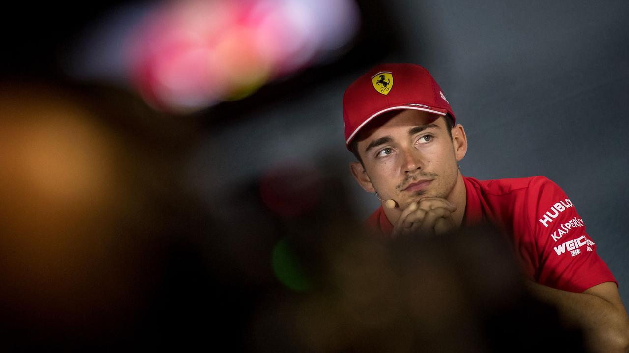 Charles Leclerc in the press conference at Monza on Thursday,