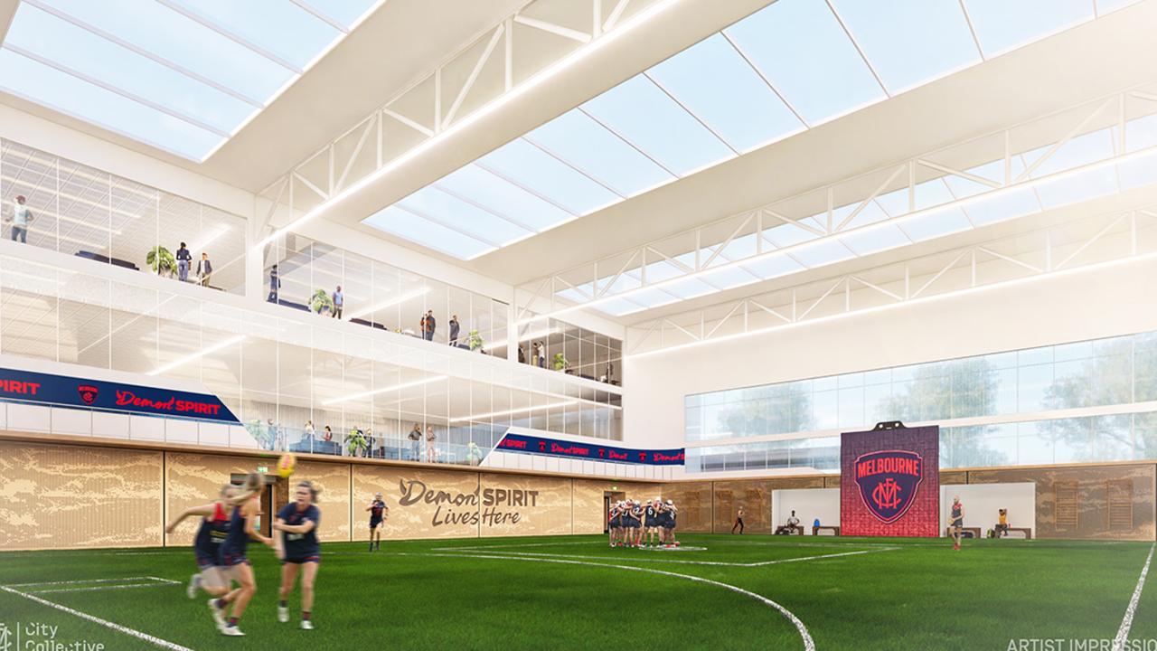 A concept design of Melbourne's proposed Caulfield Racecourse facility. Picture: Melbourne FC / City Collective