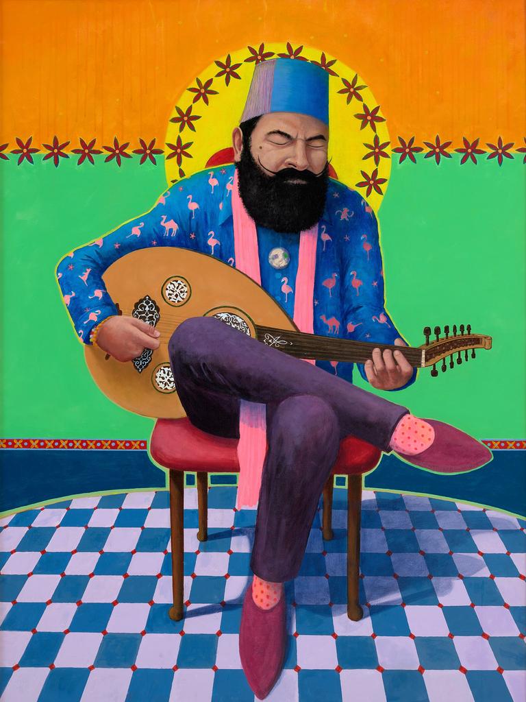 Randall Sinnamon’s 'Portrait of Joseph Tawadros', oil and acrylic on canvas, 167.5 x 122cm. Sitter: Joseph Tawadros