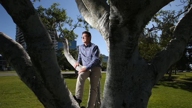 Southport MP Rob Molhoek had said he was prepared to chain himself to a tree if necessary to save Carey Park. Picture: Glenn Hampson.