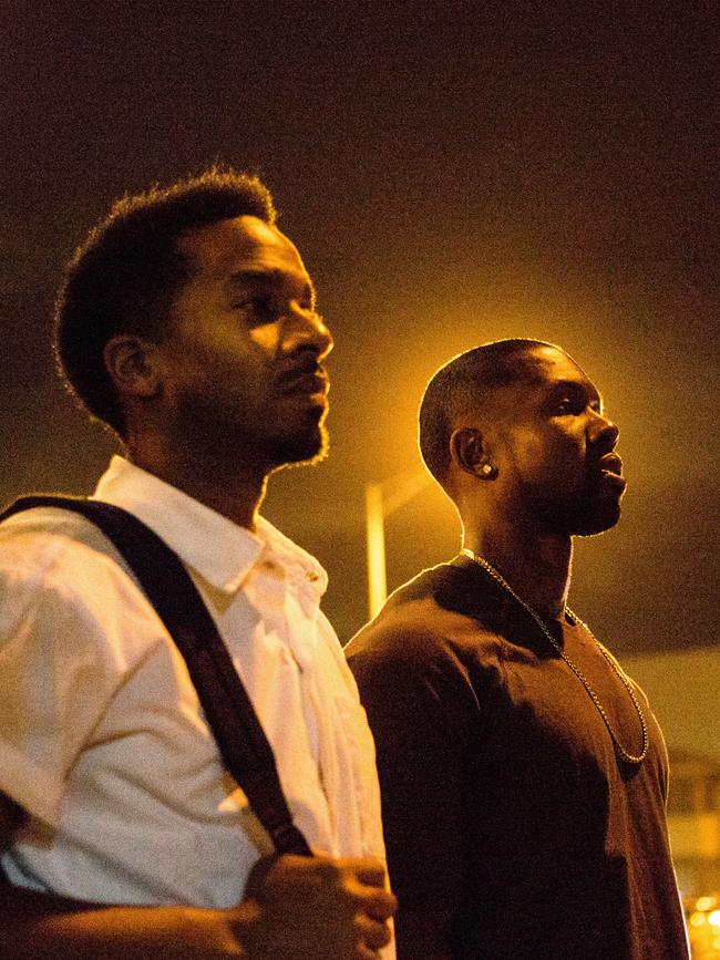 Andre Holland and Trevante Rhodes in Moonlight.