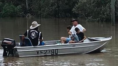 An unknown boatie has been ferrying goods to flood victims at Flagstone.