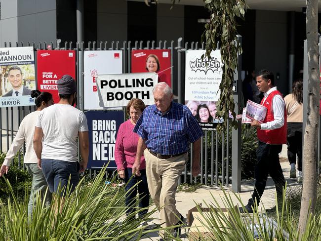 Voters at Edmondson Park Public School on Saturday.