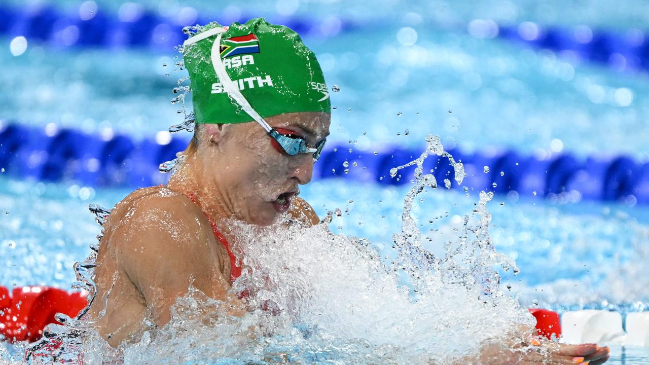 The breaststrokers are finding it choppy. Picture: Jonathan Nackstrand/AFP