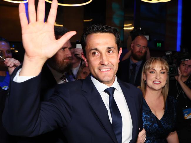 BRISBANE, AUSTRALIA - NewsWire Photos OCTOBER 26, 2024 QLDVOTES24: LNP leader David Crisafulli and his wife Tegan during the party function in Brisbane. Picture: NewsWire/Tertius Pickard