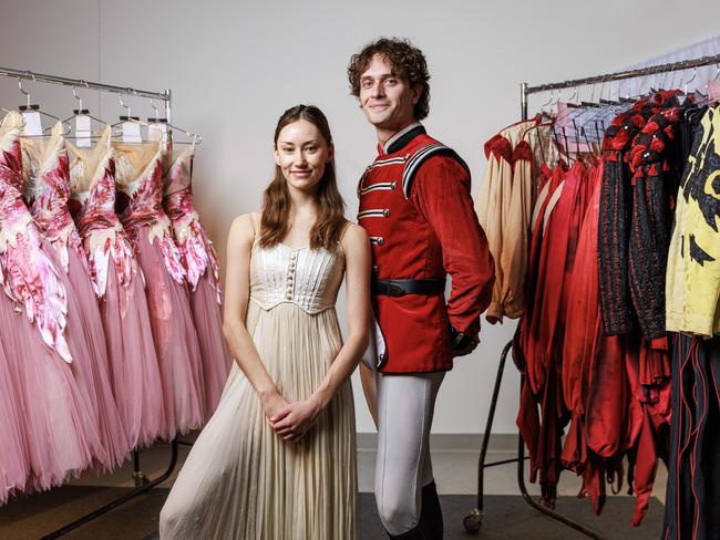 29/10/2024 Australian Ballet dancers Grace Carroll with Callum Linnane who both star in the upcoming production The Nutcracker. Aaron Francis / The Australian