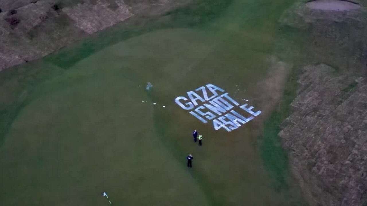Trump's Scottish golf resort vandalized with pro-Palestinian graffiti