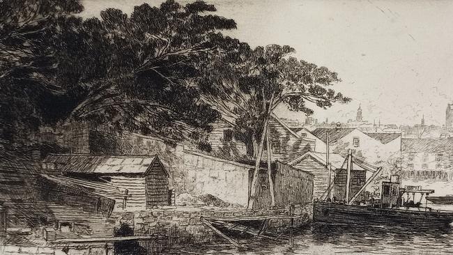 Sydney URE SMITH , Darling Harbour from Balmain, 1915 , etching , Colin Holden Charitable Trust