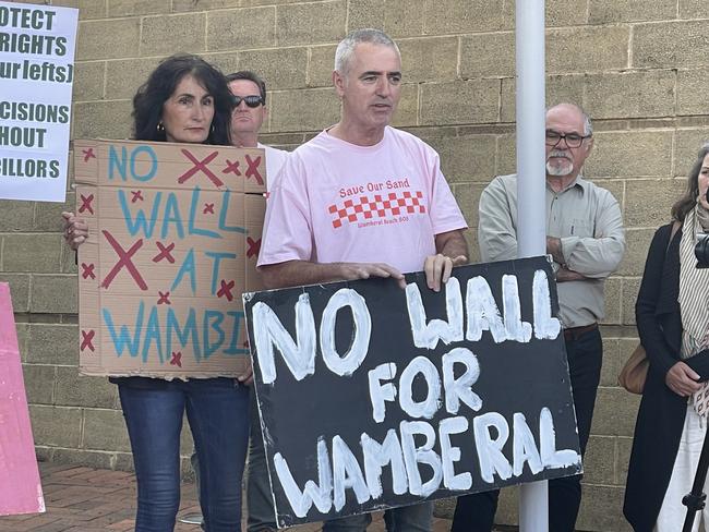 Wamberal Beach SOS Save Our Sand held a protest outside Central Coast Council on October 11 2022