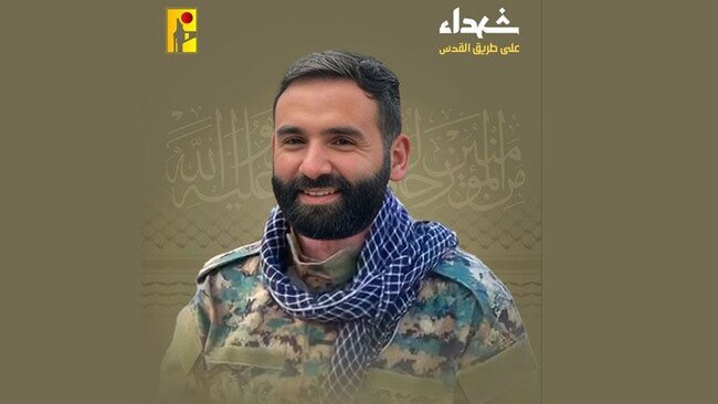 An image commemorating Ali Bazzi's death in Israeli air strikes, posted on an Hezbollah-run Telegram channel on Wednesday evening.