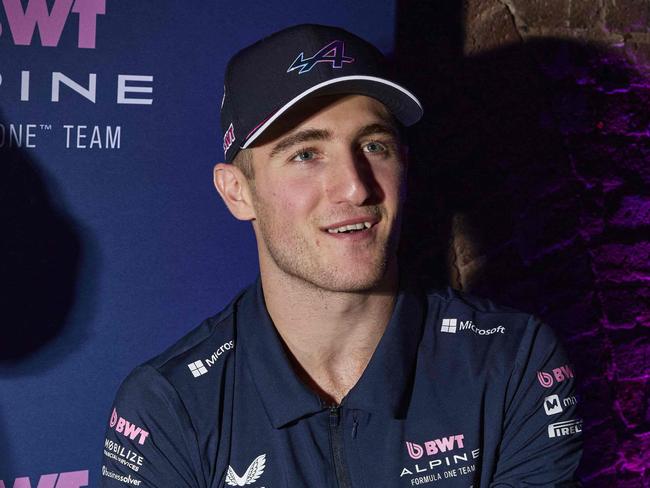 Alpine's Australian driver Jack Doohan talks to members of the media during the BWT Alpine F1 Team's 2025 season launch, in London on February 18, 2025. (Photo by BENJAMIN CREMEL / AFP)