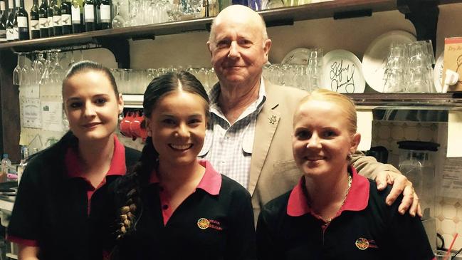 Veterinarian and TV personality Dr Harry took a photo with staff when visiting the restaurant in September of 2015.