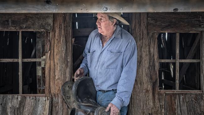 Bruce Green with his saddle and an old house prop he's taking up to the Brisbane Ekka as part of their show entertainment.