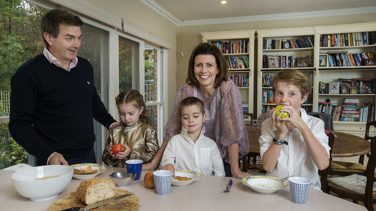 Prue Gilbert with her family. Picture: Ian Currie