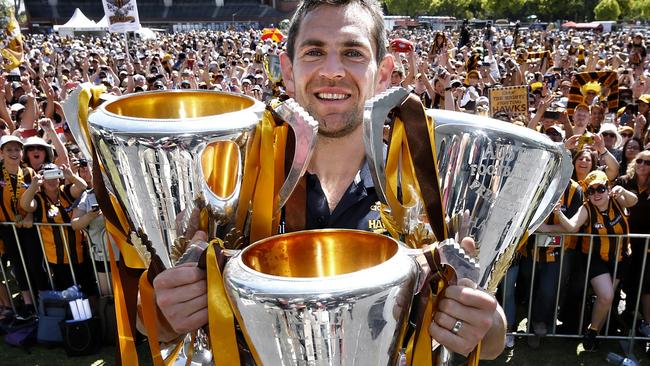 Hawthorn has won the last three premierships but Luke Hodge says that’s irrelevant. Picture: Michael Klein