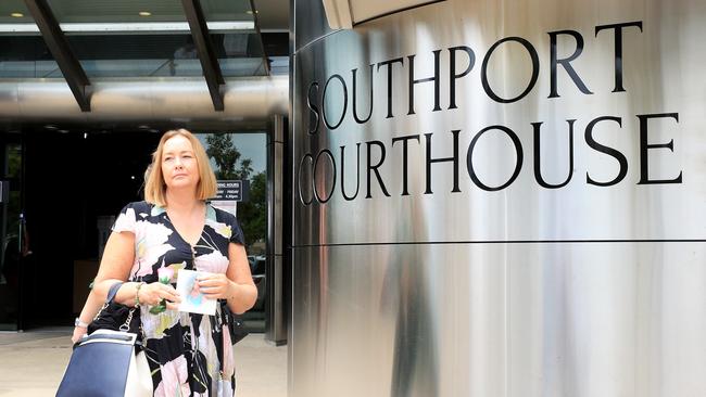 Breeana Robinson’s aunt Janine Mackney leaving the Southport Courthouse after Day 3 of the committal hearing into the death of Breeana Robinson. Photo; Scott Powick.