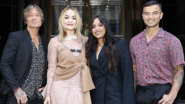 The Voice Australia coaches Keith Urban, Rita Ora, Jess Mauboy and Guy Sebastian. Picture: Jonathan Ng