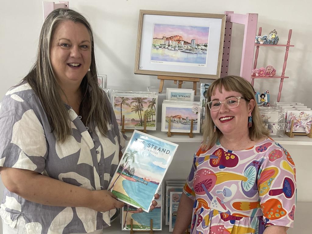 Chamber of Commerce CEO Heidi Turner with owner of Renegade Handmade Karissa Chase at the Townsville CBD store