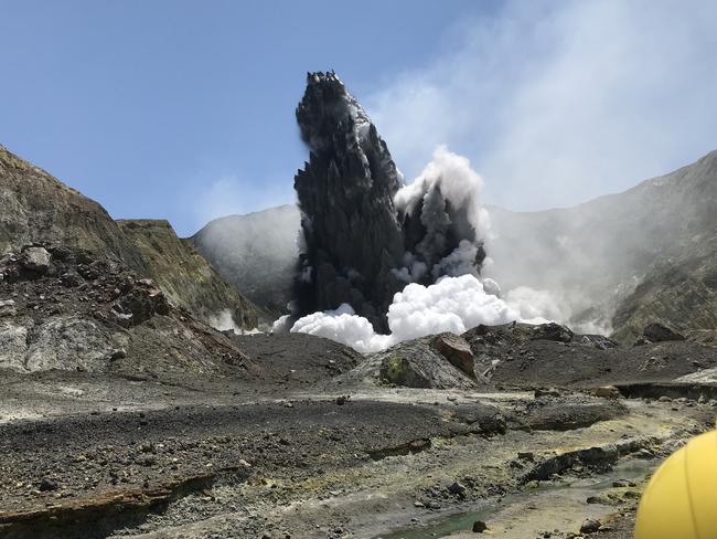 Photos taken of the eruption at 2.12pm by John Cozad. White Island Volcano erupted at 2.11pm, claiming the life of John’s son, Chris Cozad. Supplied by the family.