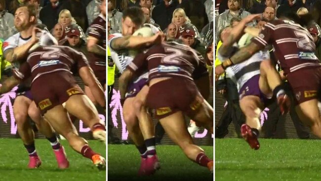 Jorge Taufua's monster hit on Cameron Munster.