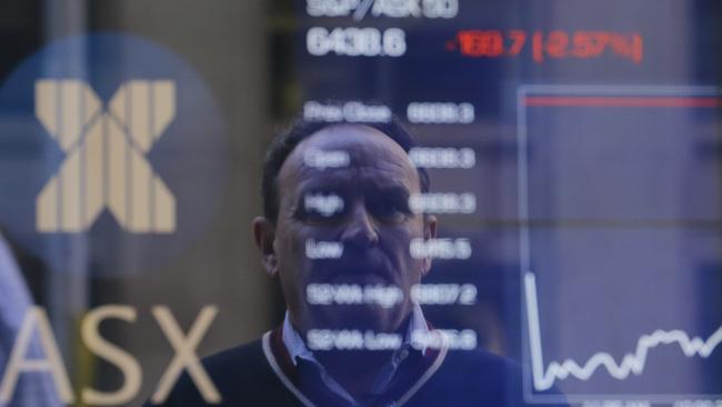 Close to $75 billion has been wiped from the value of Australian shares amid a fresh bout of jitters over the health of the global economy. Picture: AAP