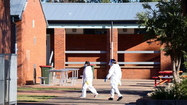 Deep cleaning at Dubbo West Public School. Picture: Getty Images