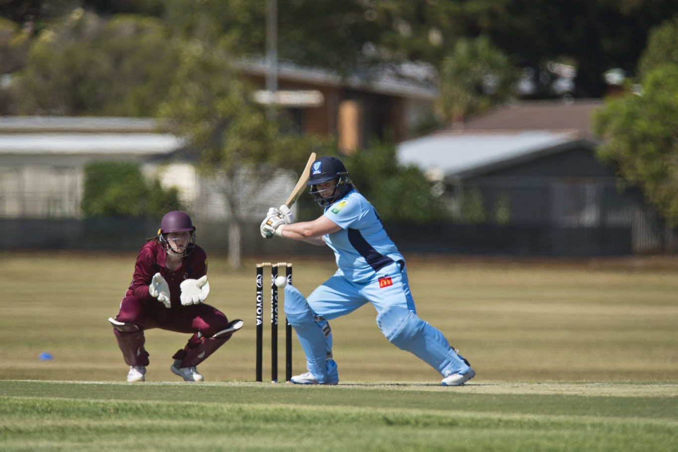 Joanne Kelly bats for New South Wales against Queensland in Australian Country Cricket Championships women's division round five at Captain Cook ovals, Tuesday, January 7, 2020. Picture: Kevin Farmer