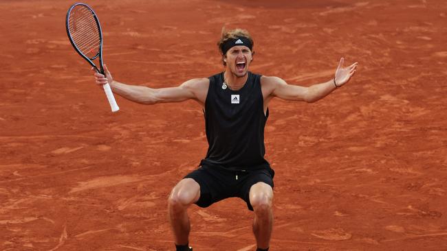 Zverev celebrates his quarter-final victory. Picture: Getty