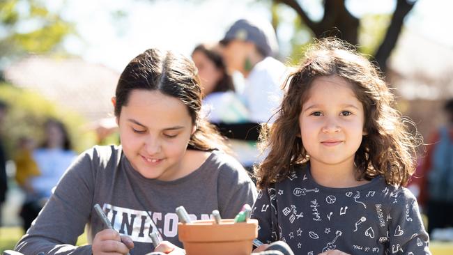 Felicity Gini and Isla Shelley at the The Spring Picnic. Picture: Monique Harmer.