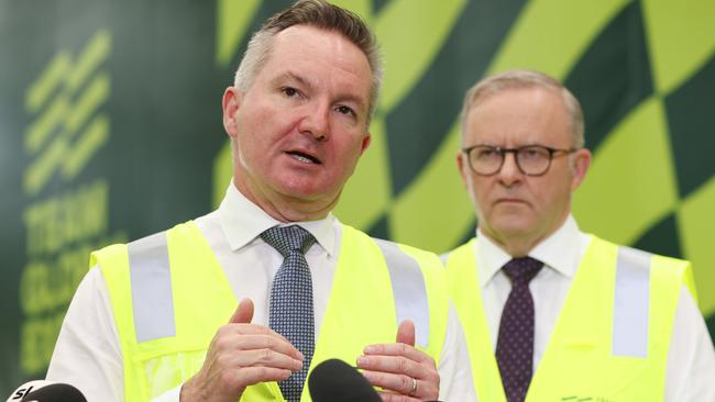 SYDNEY, AUSTRALIA - NewsWire Photos MARCH 14, 2024: Minister Chris Bowen speaking at the official launch of the Team Global Express Battery Electric Vehicle fleet. Eastern Creek. Picture: NCA NewsWire / Damian Shaw